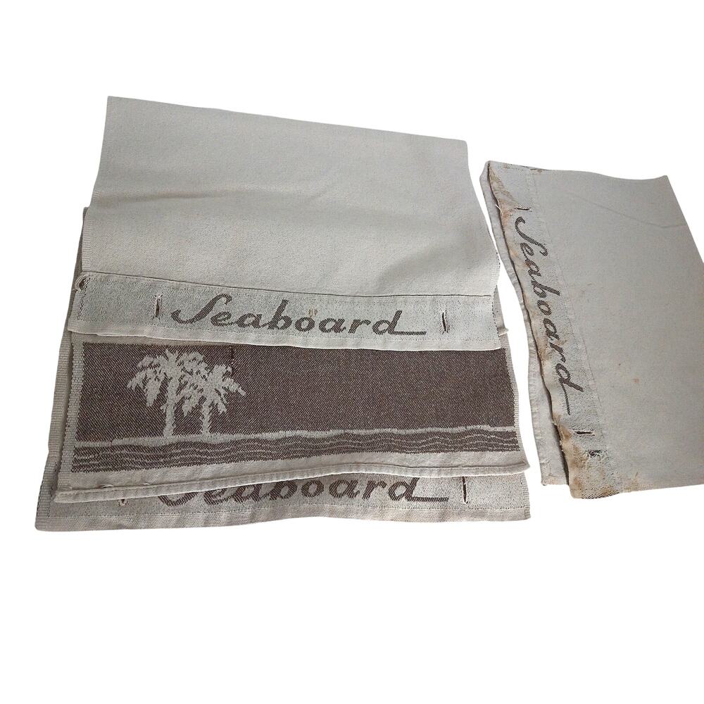 Vintage Seaboard Railroad Headrest Covers Train Coach Car Collectible Set of 3